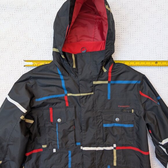 FOURSQUARE Snowboarding Jacket Vise Men's Sz L Black Shell Geometric Air Relaxed - Picture 5 of 10